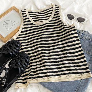 Striped Knit Tank Top Stripe - One Size