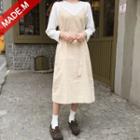 Spaghetti-strap Long Dress With Belt