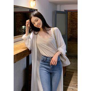 Linen Blend Maxi Cardigan
