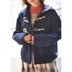 Toggle-button Wool Blend Duffle Jacket