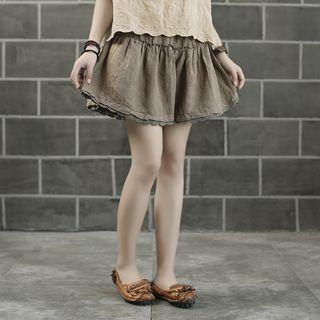 Lace Trim Wide-leg Shorts