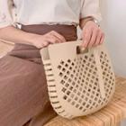 Cutout-handle Perforated Shoulder Bag