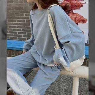 Drop-shoulder Rib-knit Oversize Sweater