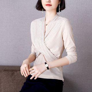 Glittered V-neck Blouse