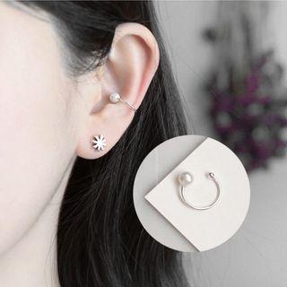Faux-pearl Clip-on Earrings