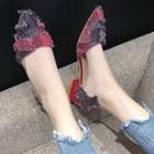 Fringed Faux Suede Low Heel Pumps