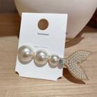 Faux Pearl Mermaid Tail Hair Clip Faux Pearl Edition - White - One Size