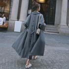 Button-back Trench Coat With Sash