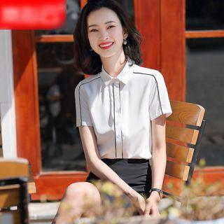 Short-sleeve Shirt / Midi A-line Skirt / Set
