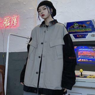 Paneled Buttoned Cargo Jacket