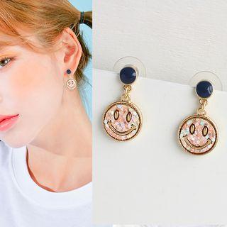 Sequined Smiley Dangle Earring