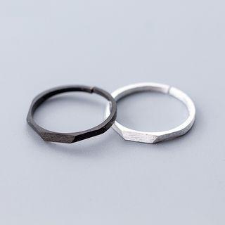 925 Sterling Silver Geometric Matte Open Ring