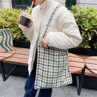 Woven Plaid Tote Bag