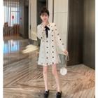 Long-sleeve Dotted Fringed A-line Dress