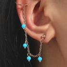 Turquoise Chained Alloy Cuff Earring