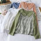 Lace-panel Peter Pan-collar Blouse