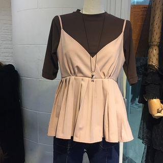 Pleated V-neck Camisole Top