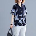 Print Short-sleeve Shirt Black - L