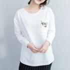Cartoon Embroidered Long-sleeve T-shirt White - One Size