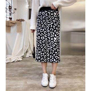 Leopard Straight Fit Midi Skirt