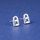 Sterling Silver Perforated Lock Studs