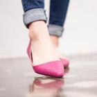 Faux-leather Patterned Flat-shoes