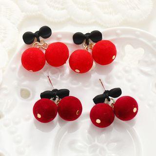 Cherry Pom Pom Dangle Earring