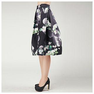 Floral A-line Midi Skirt