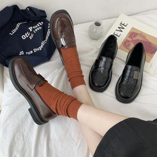 Faux Leather Quilted Loafers
