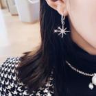 Asymmetric Rhinestone Octagram Drop Earring As Shown In Figure - One Size