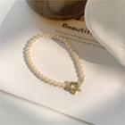 Flower Faux Pearl Bracelet Bracelet - Gold - One Size