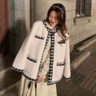 Houndstooth Trim Jacket
