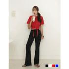 Tie-hem Slim Cropped T-shirt