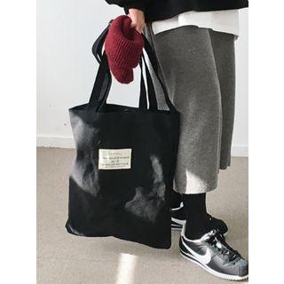 Lettering-patch Shopper Bag