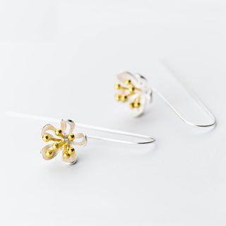 925 Sterling Silver Flower Threader Earring