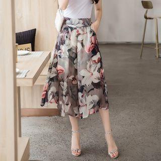 High-waist Floral Printed Skort