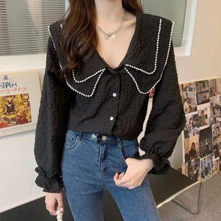 Beaded Layer Collar Blouse