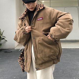 Applique Corduroy Padded Jacket