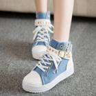 High-top Studded Sneakers