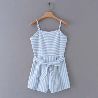 Spaghetti Strap Striped Wide-leg Playsuit