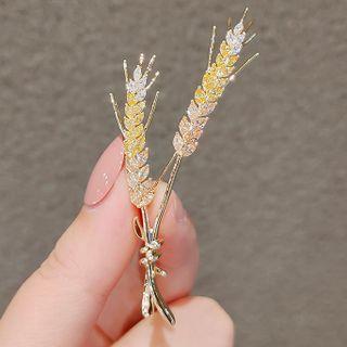 Wheat Rhinestone Alloy Brooch