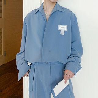 Long Sleeve Applique Oversized Shirt