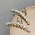 Faux Pearl Hair Clamp Silver & Pearl White - One Size