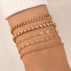 Set Of 5: Anklet Gold - One Size