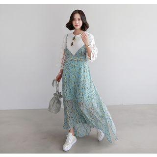 Floral Long Chiffon Dress
