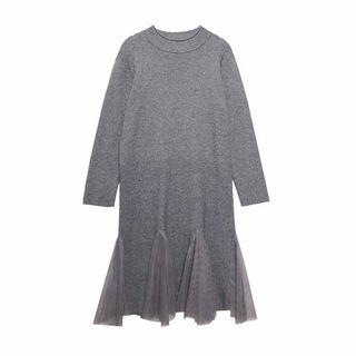 Mesh Godet Knit Dress