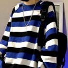 Striped Sweatshirt Blue - One Size