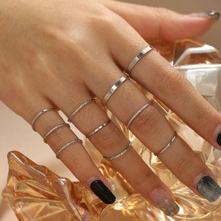 Set Of 10: Alloy Ring (various Designs)