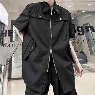 Short Sleeve Metal Buckled Jacket