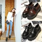 Faux-leather Fringed Oxford Shoes